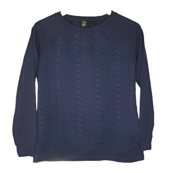 Dalia Navy Blue Argyle Sweater Shirt Size Small - Picture 1 of 5